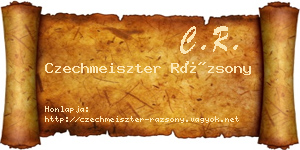Czechmeiszter Rázsony névjegykártya
